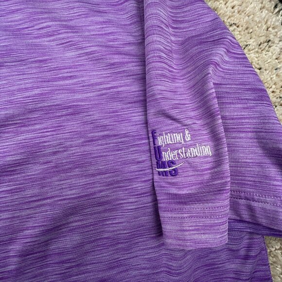 Footjoy FJ Purple Striped Polo Shirt Mens Size XL Fighting Understanding MS - Picture 6 of 9